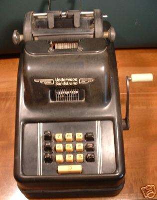 Underwood Sundstrand Adding Machine (source ebay)